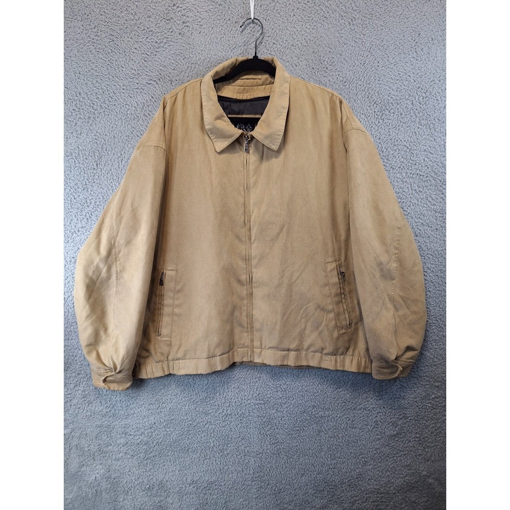 Jos. A. Bank Jacket Mens 2XL Beige Lined Classic Fit Collared Full Zip‎ Outdoor